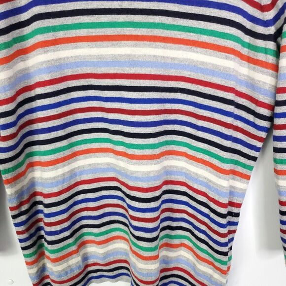 Talbots Sweater Womens M Rainbow Striped Colorful Preppy Office Crew Neck - Picture 3 of 7